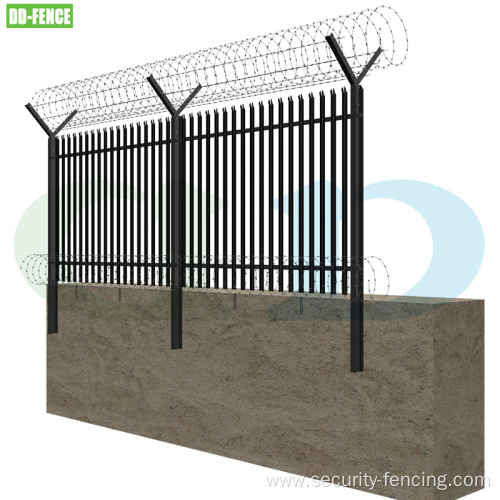 Galvanized and Powder Coated W Type Palisade Fence